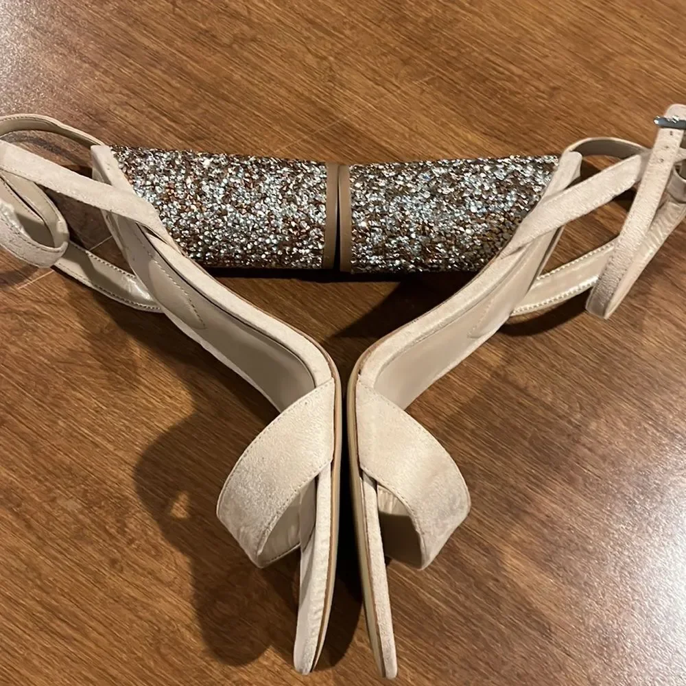 Aldo dress shoes with sparkly heels size 8.5.
